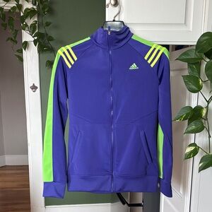 adidas Purple Track Jacket with Neon Green Accents